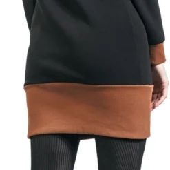 "Sweatkleid Mit Braunem Saum" Kurzes Kleid Schwarz Von RED By EMP -Angebote Weib Zauber Store 492027wb