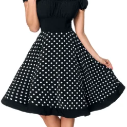 "Schulterfreies Swing-Kleid" Mittellanges Kleid Schwarz/weiß Von Belsira -Angebote Weib Zauber Store 495400wa
