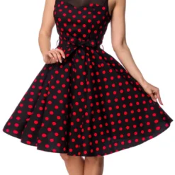 "Swing-Kleid Mit Mesheinsatz" Mittellanges Kleid Schwarz/rot Von Belsira -Angebote Weib Zauber Store 495478wa