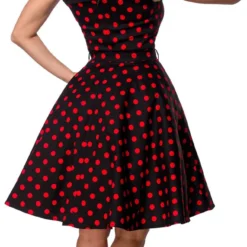 "Swing-Kleid Mit Mesheinsatz" Mittellanges Kleid Schwarz/rot Von Belsira -Angebote Weib Zauber Store 495478wb