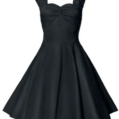 "Vintage Kleid" Mittellanges Kleid Schwarz Von Belsira