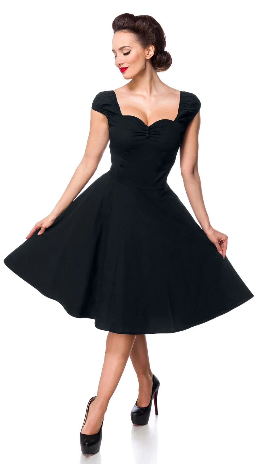 "Vintage Kleid" Mittellanges Kleid Schwarz Von Belsira 6 "Vintage Kleid" Mittellanges Kleid Schwarz Von Belsira – Bild 4