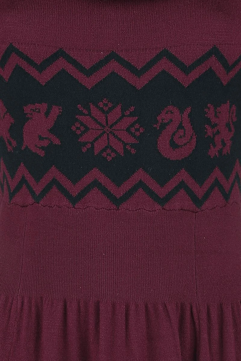 "Häuser" Mittellanges Kleid Bordeaux/schwarz Von Harry Potter 5 "Häuser" Mittellanges Kleid Bordeaux/schwarz Von Harry Potter – Bild 3