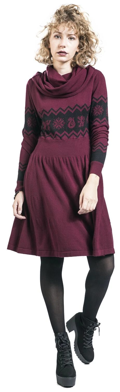 "Häuser" Mittellanges Kleid Bordeaux/schwarz Von Harry Potter 6 "Häuser" Mittellanges Kleid Bordeaux/schwarz Von Harry Potter – Bild 4