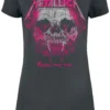 "Amplified Collection - Wherever I May Roam Pink Ink" Kurzes Kleid Charcoal Von Metallica -Angebote Weib Zauber Store 496045a