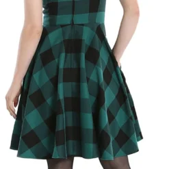 "Teen Spirit Mid Dress" Mittellanges Kleid Grün/schwarz Von Hell Bunny -Angebote Weib Zauber Store 498865wb