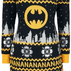 "Na Na Na" Mittellanges Kleid Schwarz/grau/gelb Von Batman