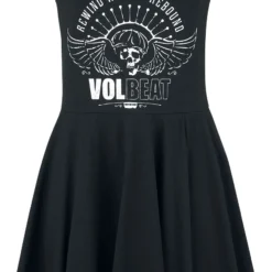 "Skull Wings" Mittellanges Kleid Schwarz Von Volbeat