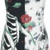 "Garden Skull Dress" Kurzes Kleid Multicolor Von Vixxsin -Angebote Weib Zauber Store 509736a