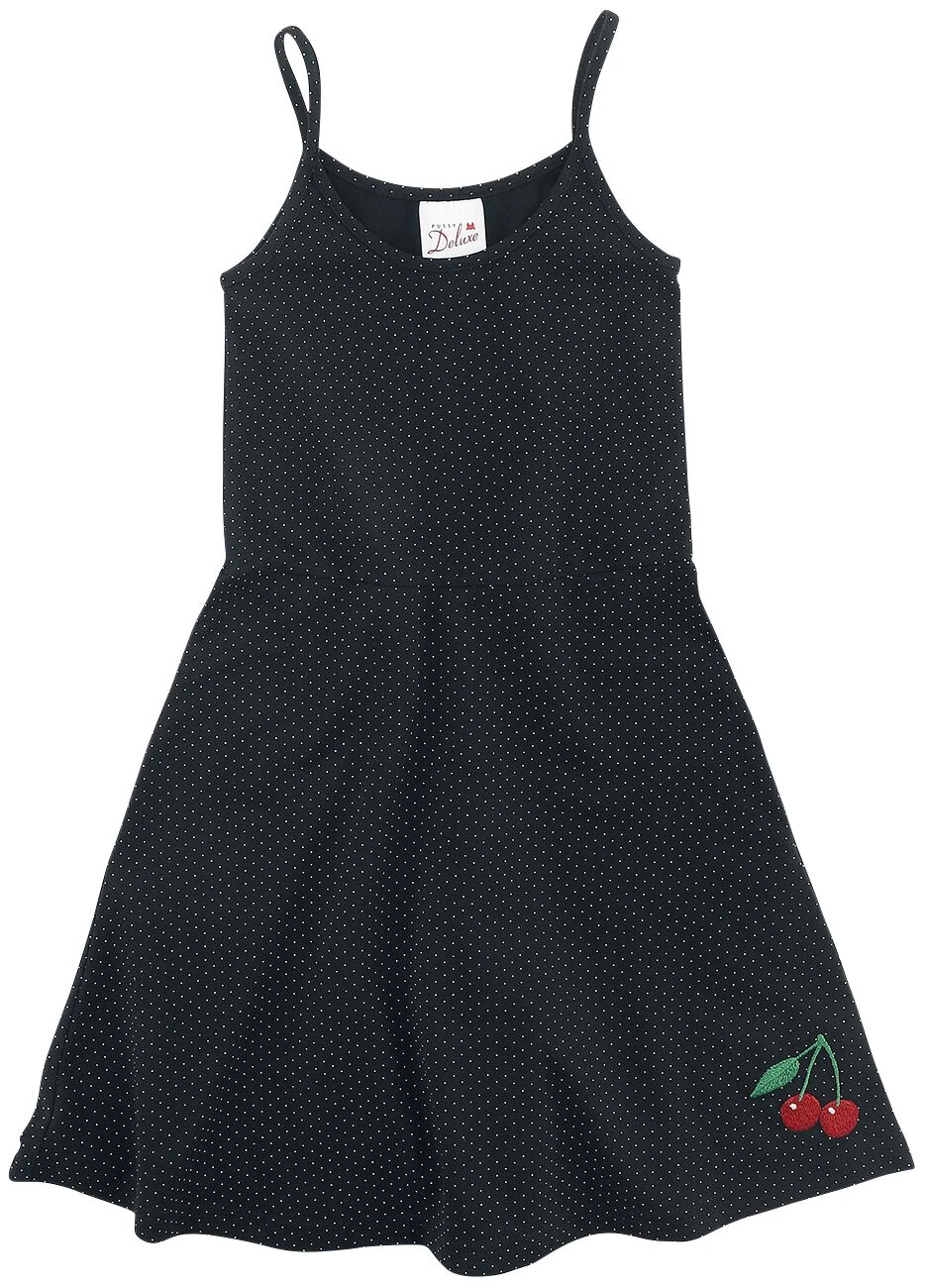 "Dotties Cherry Dress" Kleid Schwarz/weiß Von Pussy Deluxe