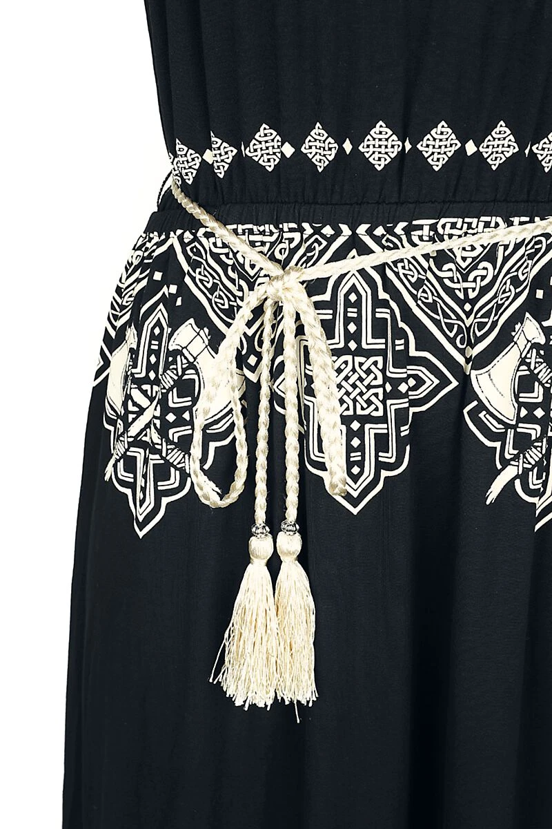 "Langes Kleid Mit Keltischen Ornamenten" Langes Kleid Schwarz Von Black Premium By EMP 5 "Langes Kleid Mit Keltischen Ornamenten" Langes Kleid Schwarz Von Black Premium By EMP – Bild 3