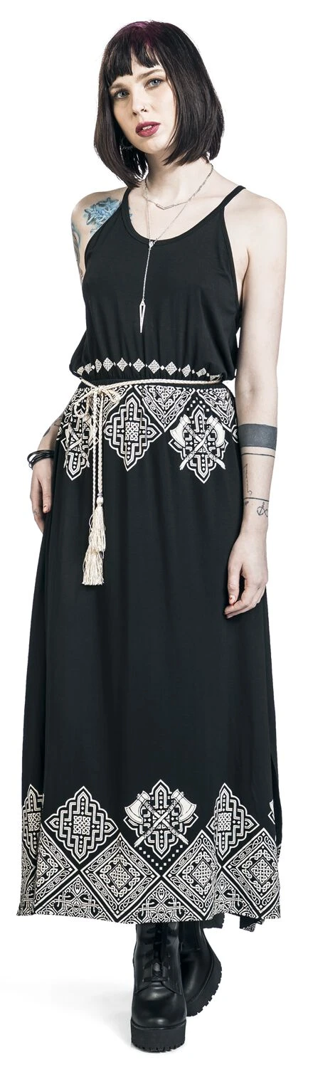 "Langes Kleid Mit Keltischen Ornamenten" Langes Kleid Schwarz Von Black Premium By EMP 6 "Langes Kleid Mit Keltischen Ornamenten" Langes Kleid Schwarz Von Black Premium By EMP – Bild 4