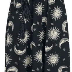 "Maxikleid Mit Sonne, Mond Und Sternen" Langes Kleid Schwarz Von Gothicana By EMP