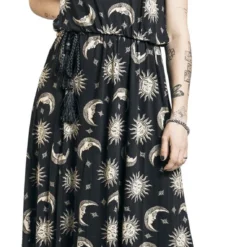 "Maxikleid Mit Sonne, Mond Und Sternen" Langes Kleid Schwarz Von Gothicana By EMP -Angebote Weib Zauber Store 511765wa