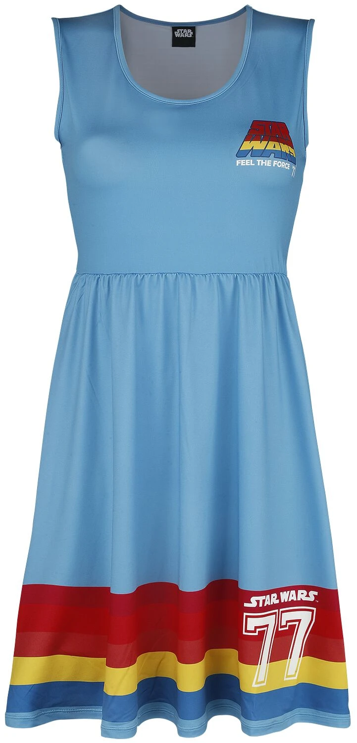 "Retro - 77" Mittellanges Kleid Blau Von Star Wars