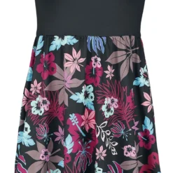 "Tropical Flowers" Mittellanges Kleid Schwarz Von Lilo & Stitch