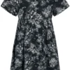 "Kasumi Mid Dress" Mittellanges Kleid Schwarz/weiß Von Hell Bunny -Angebote Weib Zauber Store 515943a