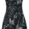 "Anatomy Bone Dress" Kurzes Kleid Schwarz/weiß Von Vixxsin -Angebote Weib Zauber Store 519873a