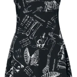 "Anatomy Bone Dress" Kurzes Kleid Schwarz/weiß Von Vixxsin