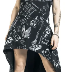 "Anatomy Bone Dress" Kurzes Kleid Schwarz/weiß Von Vixxsin -Angebote Weib Zauber Store 519873wa
