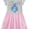 "Stitch" Kleid Grau/rosa Von Lilo & Stitch -Angebote Weib Zauber Store 520586a
