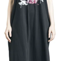 "Minni Maus" Langes Kleid Schwarz Von Mickey Mouse -Angebote Weib Zauber Store 520681wa