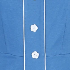 "Flower Button Dress" Kurzes Kleid Blau Von Voodoo Vixen -Angebote Weib Zauber Store 521393d