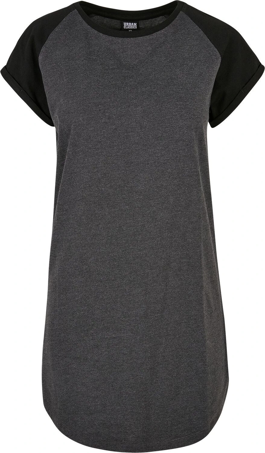 "Ladies Contrast Raglan Tee Dress" Kurzes Kleid Schwarz/grau Von Urban Classics 3 "Ladies Contrast Raglan Tee Dress" Kurzes Kleid Schwarz/grau Von Urban Classics
