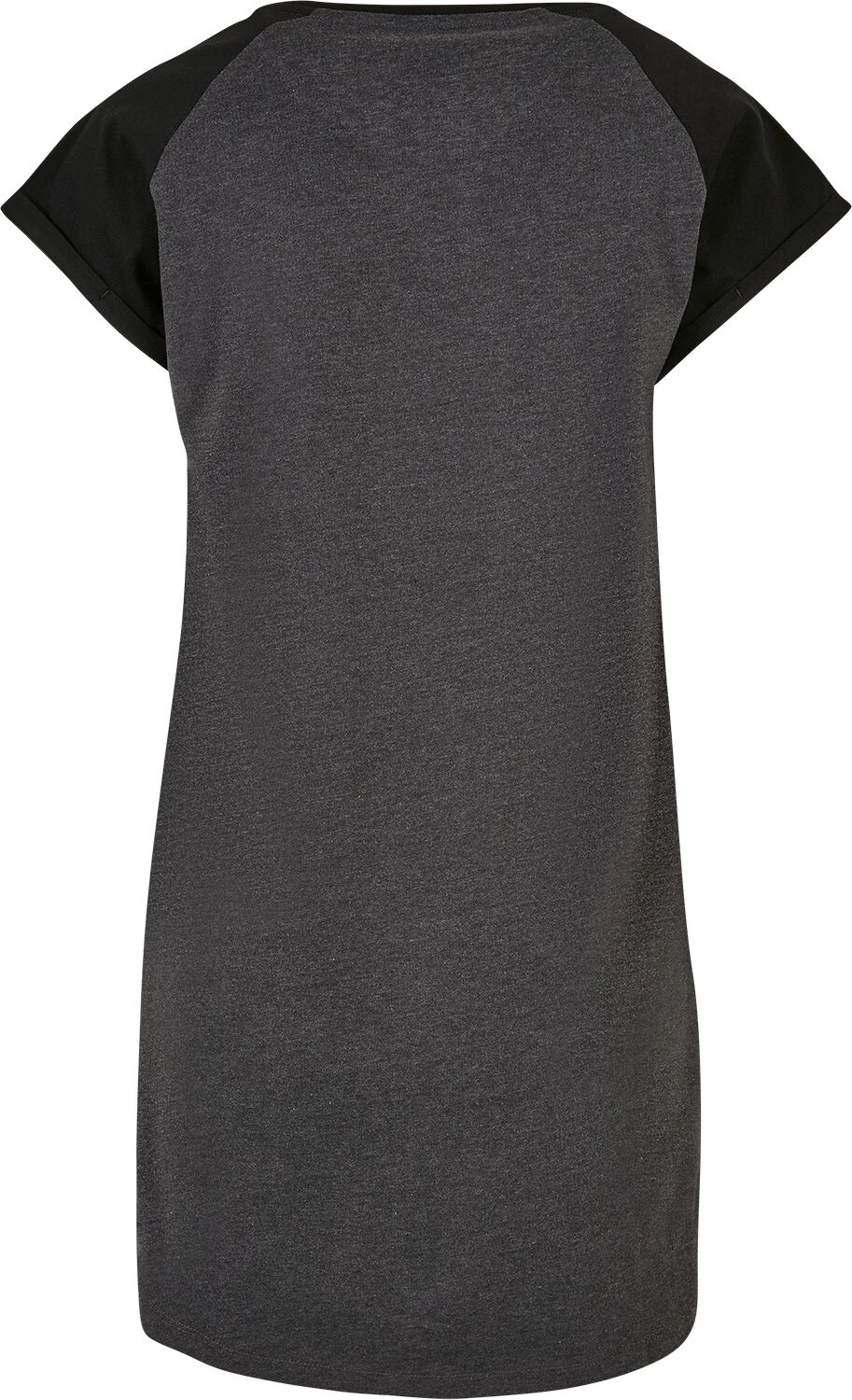 "Ladies Contrast Raglan Tee Dress" Kurzes Kleid Schwarz/grau Von Urban Classics 4 "Ladies Contrast Raglan Tee Dress" Kurzes Kleid Schwarz/grau Von Urban Classics – Bild 2