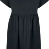 "Ladies Organic Empire Valance Tee Dress" Kurzes Kleid Schwarz Von Urban Classics -Angebote Weib Zauber Store 522128a