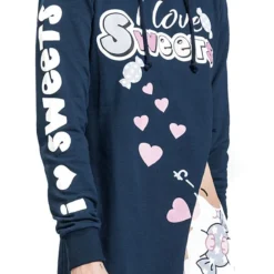 "Coroham - I Love Sweets" Mittellanges Kleid Dunkelblau Von Amufun 10 "Coroham - I Love Sweets" Mittellanges Kleid Dunkelblau Von Amufun -Angebote Weib Zauber Store 524352wa