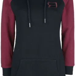"Raglan- Kapuzenkleid" Kurzes Kleid Schwarz/dunkelrot Von RED By EMP