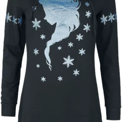 "Snow Crystals" Mittellanges Kleid Schwarz Von Die Eiskönigin