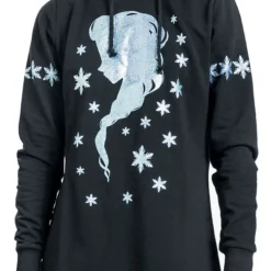 "Snow Crystals" Mittellanges Kleid Schwarz Von Die Eiskönigin -Angebote Weib Zauber Store 529477wa