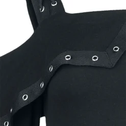 "Asymmetrisches Kleid Mit Ösen" Mittellanges Kleid Schwarz Von Rock Rebel By EMP -Angebote Weib Zauber Store 529600d