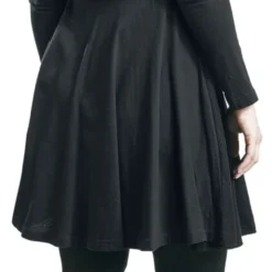 "Asymmetrisches Kleid Mit Ösen" Mittellanges Kleid Schwarz Von Rock Rebel By EMP -Angebote Weib Zauber Store 529600wb