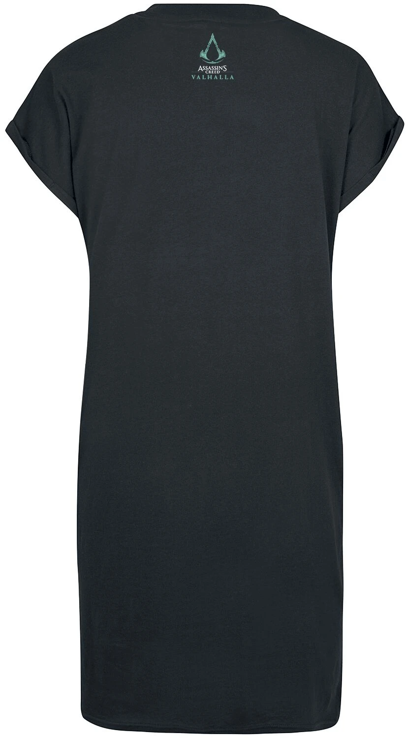 "Valhalla - Sickle Symbol" Mittellanges Kleid Schwarz Von Assassin's Creed 4 "Valhalla - Sickle Symbol" Mittellanges Kleid Schwarz Von Assassin's Creed – Bild 2