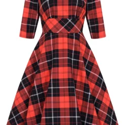 "Clementine 50s Dress" Mittellanges Kleid Schwarz/orange Von Hell Bunny