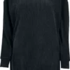 "Ladies Velvet Rib Crew Dress" Kurzes Kleid Schwarz Von Urban Classics -Angebote Weib Zauber Store 533880a