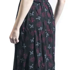 "Maxikleid Mit Alloverprint" Langes Kleid Schwarz Von Rock Rebel By EMP -Angebote Weib Zauber Store 534773wb