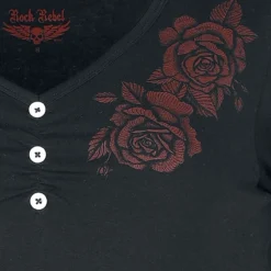 "Oldschool Kleid Mit Rosenprint" Kurzes Kleid Schwarz Von Rock Rebel By EMP -Angebote Weib Zauber Store 534774d