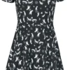 "Kleid Mit Alloverprint" Kurzes Kleid Schwarz Von Gothicana By EMP -Angebote Weib Zauber Store 534957a