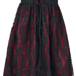 "Kleid Mit Spitze Und Zipfelsaum" Kurzes Kleid Schwarz/rot Von Gothicana By EMP