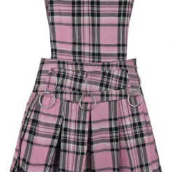 "Faye Pinafore" Kurzes Kleid Grau/rosa Von Heartless