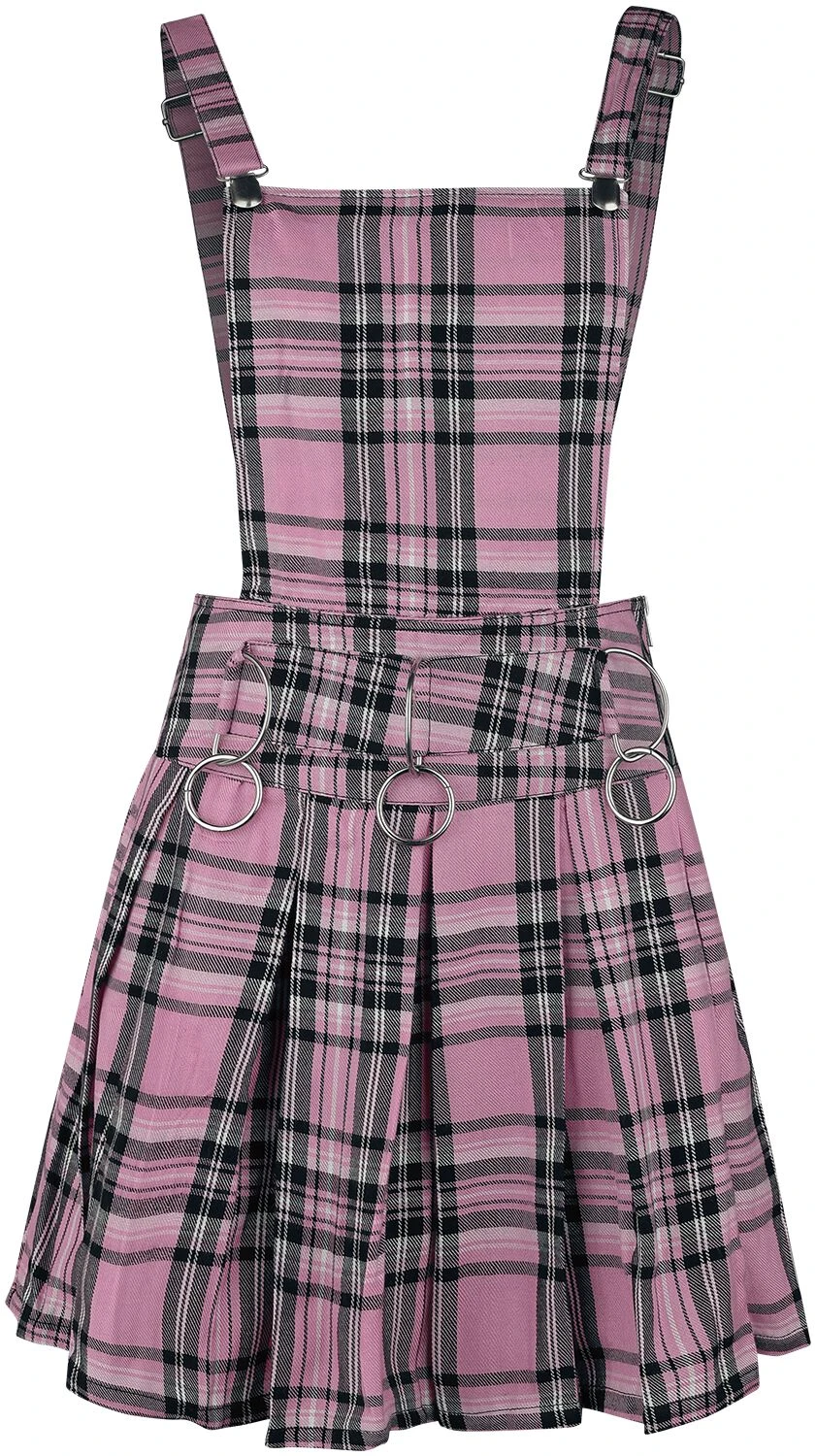 "Faye Pinafore" Kurzes Kleid Grau/rosa Von Heartless 2 "Faye Pinafore" Kurzes Kleid Grau/rosa Von Heartless