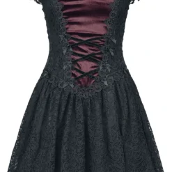 "Gothic Dress" Kurzes Kleid Schwarz/rot Von Sinister Gothic