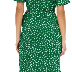"ONLOLIVIA S/S WRAP DRESS WVN NOOS" Mittellanges Kleid Grün Von Only -Angebote Weib Zauber Store 538621wb
