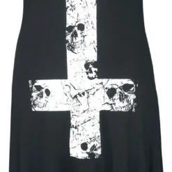"Skull Cross In House Dress" Kurzes Kleid Schwarz/weiß Von Jawbreaker