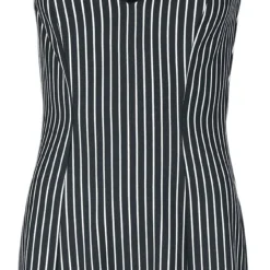 "Pinstripe Spider Web Dress" Kurzes Kleid Schwarz/weiß Von Jawbreaker