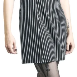 "Pinstripe Spider Web Dress" Kurzes Kleid Schwarz/weiß Von Jawbreaker -Angebote Weib Zauber Store 538994wa